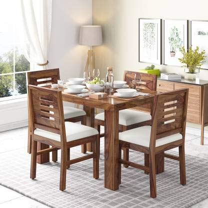 Four Seater Sheesham Wood Dining Table With Chairs